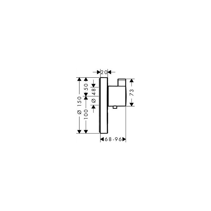 Bateria prysznicowa  termostatyczna Hansgrohe  ShowerSelect S, podtynkowa highflow z dodatkowym wejściem, element zewnętrzny - s