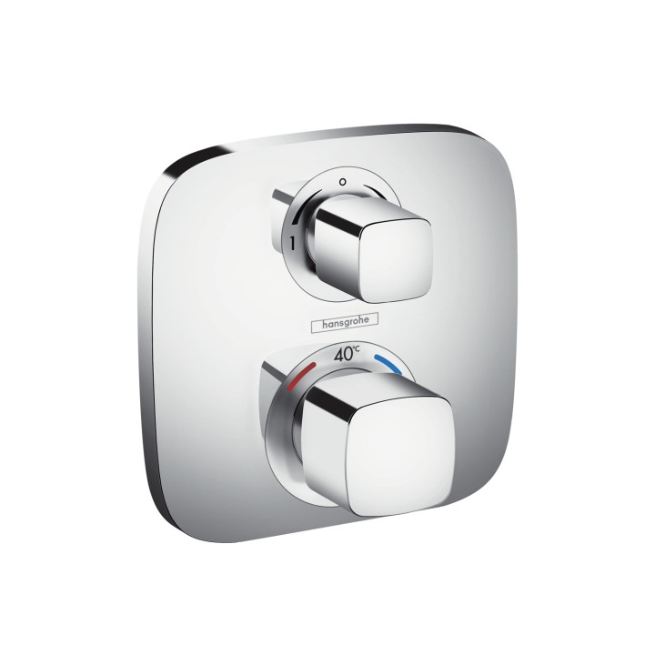 Bateria prysznicowa termostatyczna Hansgrohe Ecostat E z zaworem odcinajaco-przełaczającym podtynkowa, element zewnętrzny- sanit