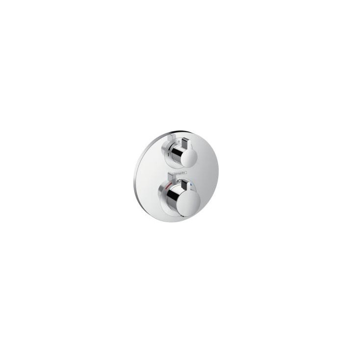 Bateria Hansgrohe Ecostat S termostatyczna podtynkowa z zaworem odcinającym, element zewnętrzny- sanitbuy.pl