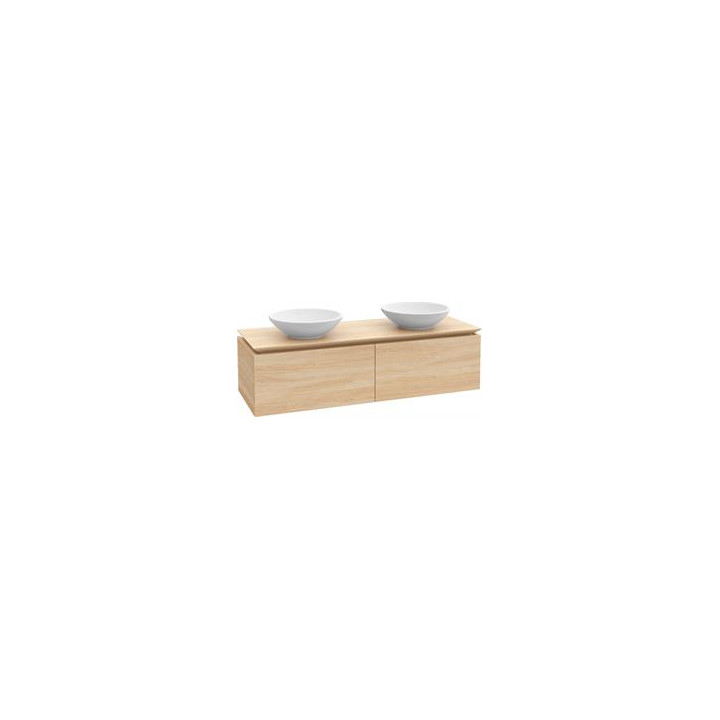 Szafka podumywalkowa Villeroy&Boch Legato, 1200x380x500 mm, Biały Mat, miejsce pod dwie umywalki, oświetlenie LED- sanitbuy.pl