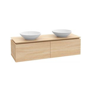 Szafka podumywalkowa Villeroy&Boch Legato, 1200x380x500 mm, Glossy Grey, miejsce pod dwie umywalki, oświetlenie LED- sanitbuy.pl