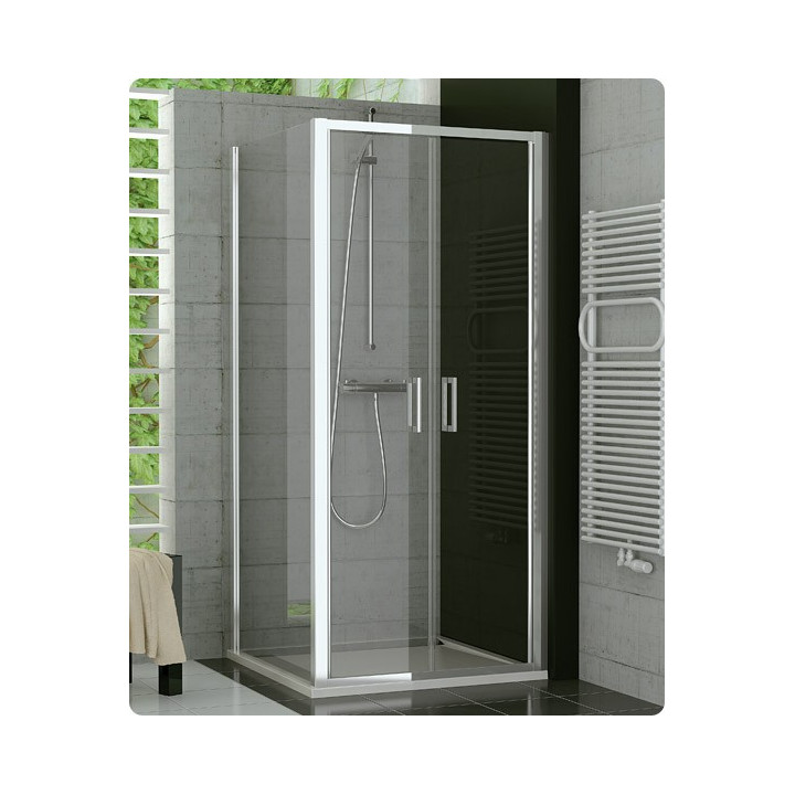 Štvorcový sprchovací kút 90 cm z rozsuwanymi drzwiami Ronal Pur Light S, lesklá- sanitbuy.pl