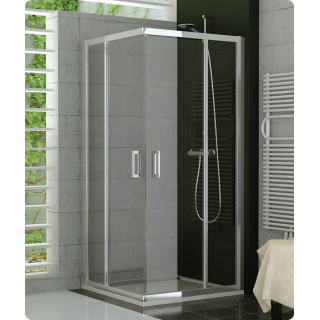 Štvorcový sprchovací kút 90 cm z rozsuwanymi drzwiami Ronal Pur Light S, lesklá- sanitbuy.pl