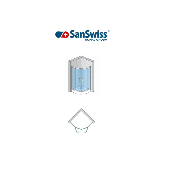 Štvorcový sprchovací kút 90 cm z rozsuwanymi drzwiami Ronal Pur Light S, lesklá- sanitbuy.pl