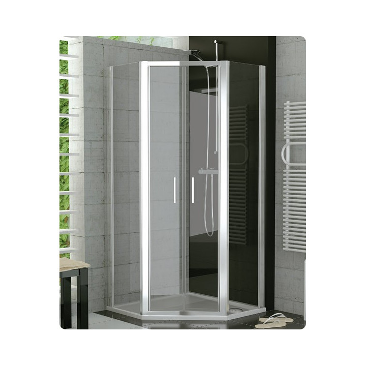 Štvorcový sprchovací kút 90 cm z rozsuwanymi drzwiami Ronal Pur Light S, lesklá- sanitbuy.pl