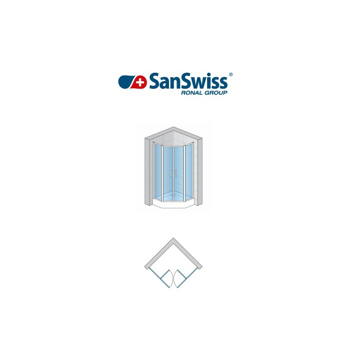 Štvorcový sprchovací kút 90 cm z rozsuwanymi drzwiami Ronal Pur Light S, lesklá- sanitbuy.pl