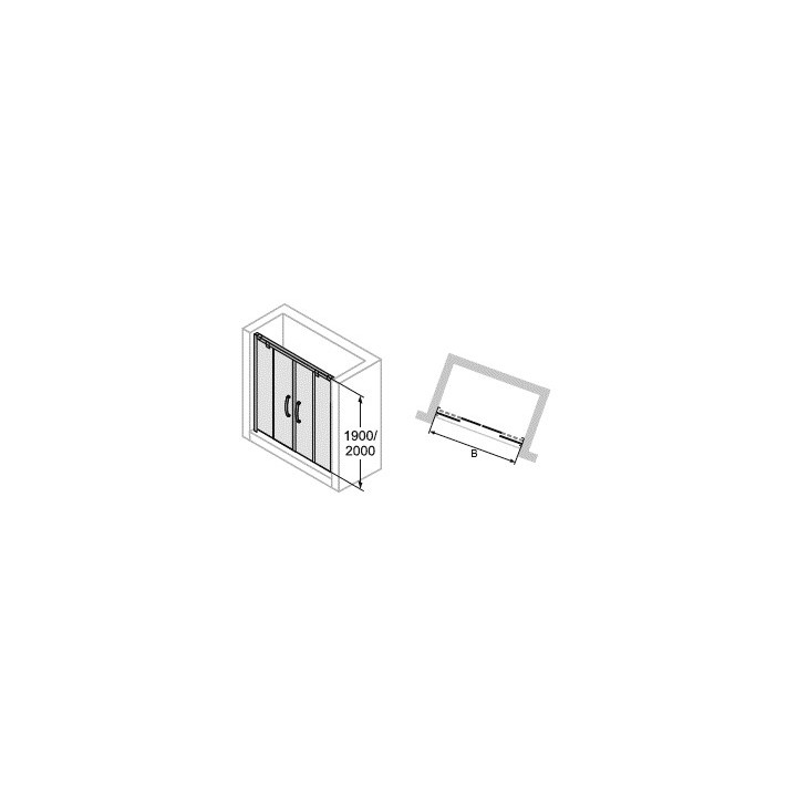 Dverí Huppe Aura Elegance , 900 x 900 mm, sklo číre strieborná mat , - sanitbuy.pl