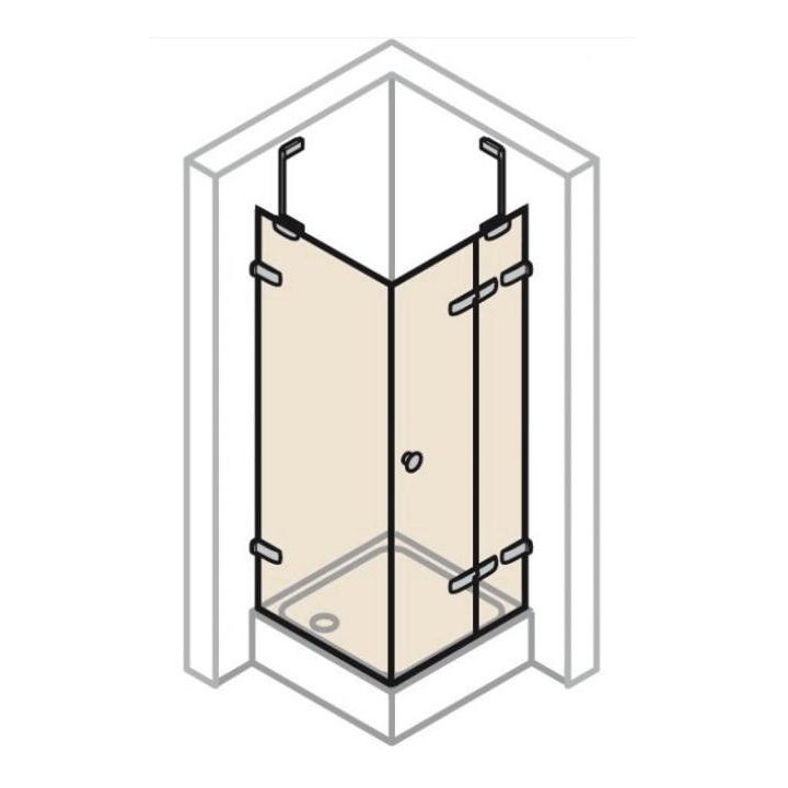 Dverí Huppe Aura Elegance , 900 x 900 mm, sklo číre strieborná mat , - sanitbuy.pl