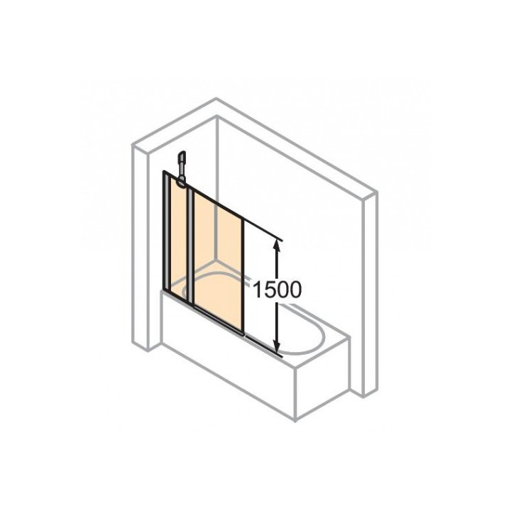 Vaňová zástena Huppe 501 Design Pure - 1-częściowy 750 mm- sanitbuy.pl