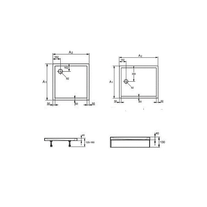 Brodzik Huppe Purano prostokątny 700x1400 mm- sanitbuy.pl