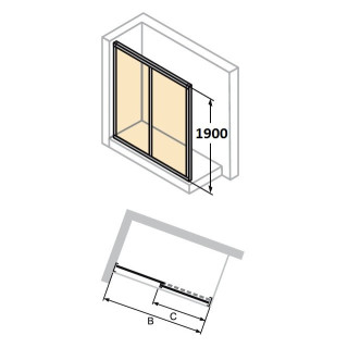 Dverí Huppe Aura Elegance , 900 x 900 mm, sklo číre strieborná mat , - sanitbuy.pl