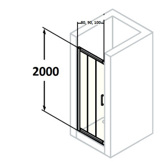 Dverí Huppe Aura Elegance , 900 x 900 mm, sklo číre strieborná mat , - sanitbuy.pl