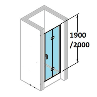 dverí sprchové huppe design 501 - skladacie, šírka 800 mm, sklo s povrchom anti-plaque- sanitbuy.pl