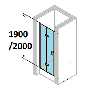 dverí sprchové huppe design 501 - skladacie, šírka 1000 mm, sklo s povrchom anti-plaque- sanitbuy.pl