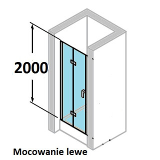 Dverí sprchové huppe design 501 - skladacie, šírka 700 mm, s povrchom anti-plaque, profil chróm eloxal- sanitbuy.pl