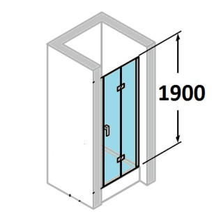dverí sprchové huppe design 501 - skladacie, šírka 800 mm, sklo s povrchom anti-plaque- sanitbuy.pl