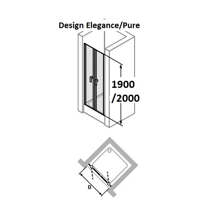 Dverí sprchové huppe design 501 - skladacie, šírka 800 mm- sanitbuy.pl