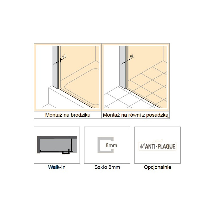 Dverí Huppe Aura Elegance , 900 x 900 mm, sklo číre strieborná mat , - sanitbuy.pl