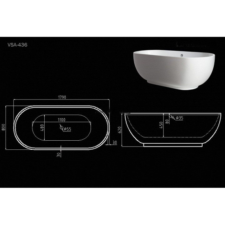 Vaňa vstavaná marcooni vbs-21 170x85 cm- sanitbuy.pl