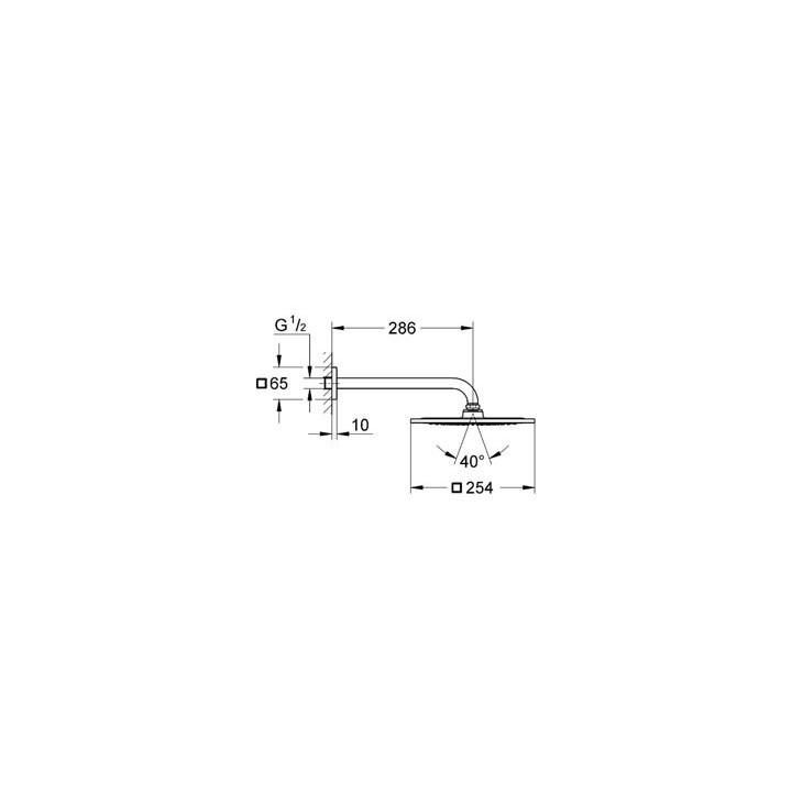 Zestaw prysznicowy Grohe Rainshower® F-Series 10", 254 mm x 254 mm, ramię: 286 mm, chrom- sanitbuy.pl