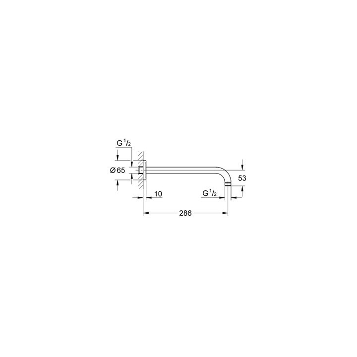 Rameno pre stropnú sprchu grohe nástenné 286mm- sanitbuy.pl
