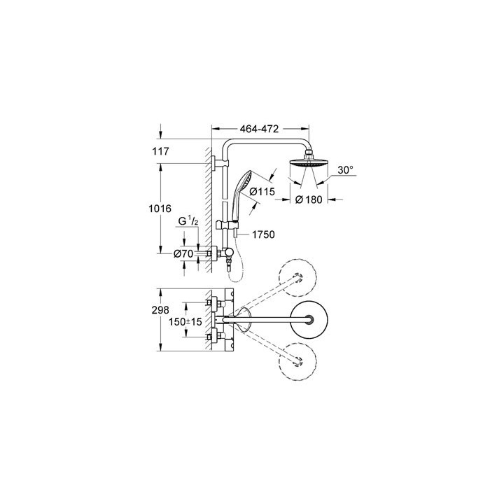 System prysznicowy GROHE Euphoria Cube XXL System 220 Rainshower Allure dł. ramienia 400 mm, chrom- sanitbuy.pl