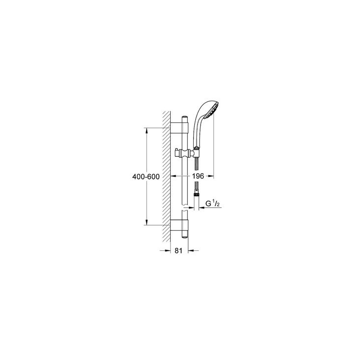 Zestaw prysznicowy GROHE Rainshower Classic 160 ścienny, dł. 600 - 900 mm, chrom, 4 strumienie- sanitbuy.pl