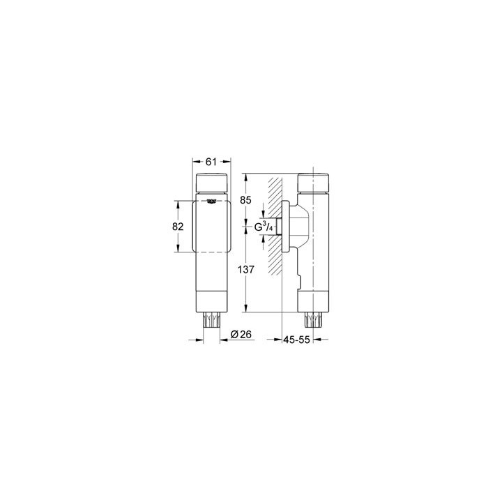 Ciśnieniowy automat spłukujący GROHE Rondo A.S. regulacja 6 - 9 l- sanitbuy.pl