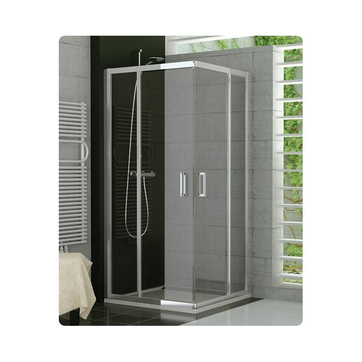 Kabina, drzwi ze ścianką SanSwiss TOP-LINE TED2 lewe, szer. 700 - 900 mm, wys. do 1900 mm, srebrny mat, przezroczyste- sanitbuy.
