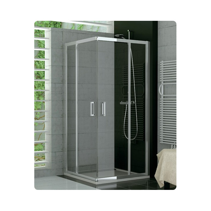 Kabina, drzwi rozsuwane SanSwiss TOP-LINE TOP lewe, szer. 700 mm, wys. 1900 mm, srebrny mat, przezroczyste - sanitbuy.pl