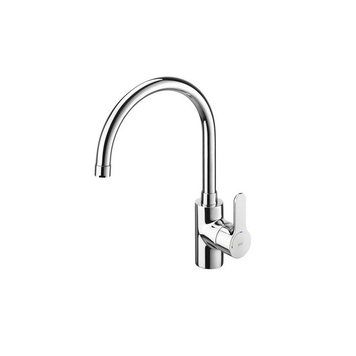 Drezová batéria Roca L20 na postavení, wys. 325 mm, ColdStart, obrotowa výtokové rameno, chróm- sanitbuy.pl