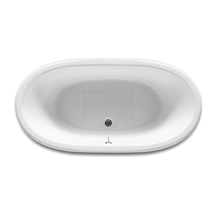 Vaňa Oválna Roca Newcast wym. 1700 x 850 x 420, biela, voľne stojaca- sanitbuy.pl