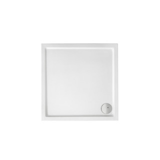 Štvorcová sprchová vanička, akrylátové Roca Malaga Square Flat 80 x 80 x 4 cm, biela - sanitbuy.pl