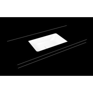Umývadlo na postavenie na dosku Kaldewei Cono 60 x 50 x 12 cm, biela, otvor na batériu, bez prepadu, powierzchnia uszlachetniona