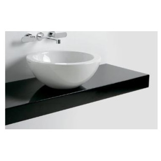 Polička pod umywalki Flaminia Mono' 74, 250-100 x 46 x 10 cm, čierna lesklá, materiál: pietraluce- sanitbuy.pl