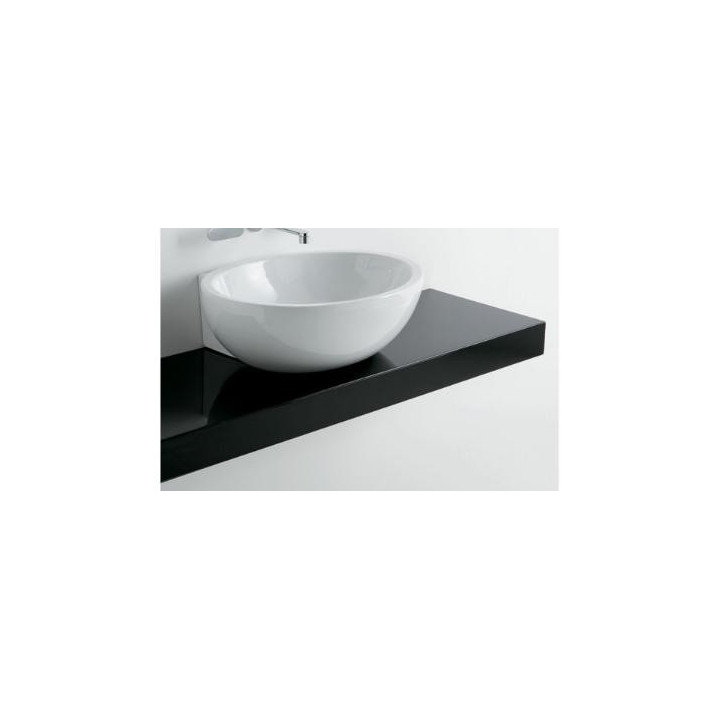 Polička pod umywalki Flaminia Fonte 74, 250-80 x 46 x 10 cm, čierna lesklá, materiál: pietraluce- sanitbuy.pl