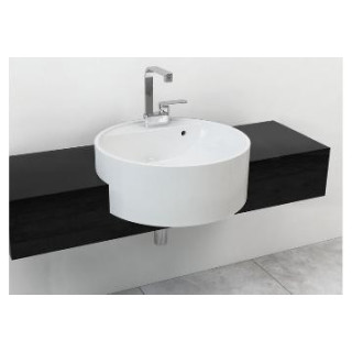 Polička pod umywalki półblatowe Flaminia Twin Set 42, 250-80 x 40 x 20 cm, čierna lesklá, materiál: pietraluce- sanitbuy.pl