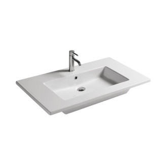 Umývadlo závesné / na dosku Galassia Eden biela, 101 x 46 x 12 cm, prepad i otvor na batériu- sanitbuy.pl