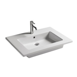 Umývadlo závesné/zápustné na dosku Galassia Eden biela, 81 x 46 x 15 cm, prepad i otvor na batériu- sanitbuy.pl