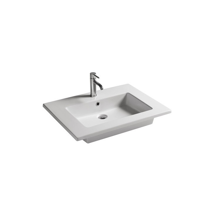Umývadlo závesné/zápustné na dosku Galassia Eden biela, 81 x 46 x 15 cm, prepad i otvor na batériu- sanitbuy.pl