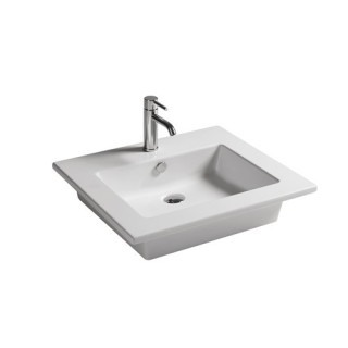Umývadlo závesné/zápustné na dosku Galassia Eden biela, 71 x 46 x 15 cm, prepad i otvor na batériu- sanitbuy.pl