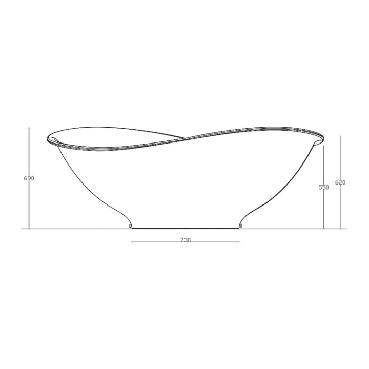 Vaňa voľne stojaca Galassia MEG11 188 x 88 cm, pietraluce, biela, Súprava odtokový, bez prepadu- sanitbuy.pl