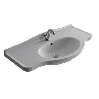 Umývadlo závesné Galassia MEG11 biela, 85 x 44 x 20 cm, bez prepadu, polička s otvorom pre batériu- sanitbuy.pl