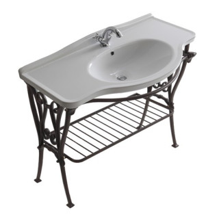 Montážní prvek podumywalkowy, závesný Galassia Ethos chróm, polička i reling, na umývadlov 110 cm, retro - sanitbuy.pl