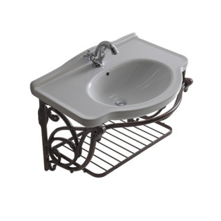 Montážní prvek podumywalkowy, závesný Galassia Ethos antyczne hliník, polička i reling, na umývadlov 95 cm, retro - sanitbuy.pl