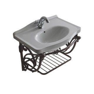Montážní prvek podumywalkowy, závesný Galassia Ethos antyczne hliník, polička i reling, na umývadlov 75 cm, retro - sanitbuy.pl