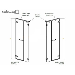 Dverí sprchové wnękowe 100cm x 200cm ľavé Radaway Arta DWB- sanitbuy.pl
