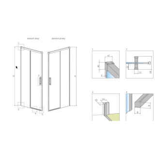 Dverí wnękowe 100cm x 200.5cm ľavé sklo číre chróm Radaway Idea DWJ- sanitbuy.pl