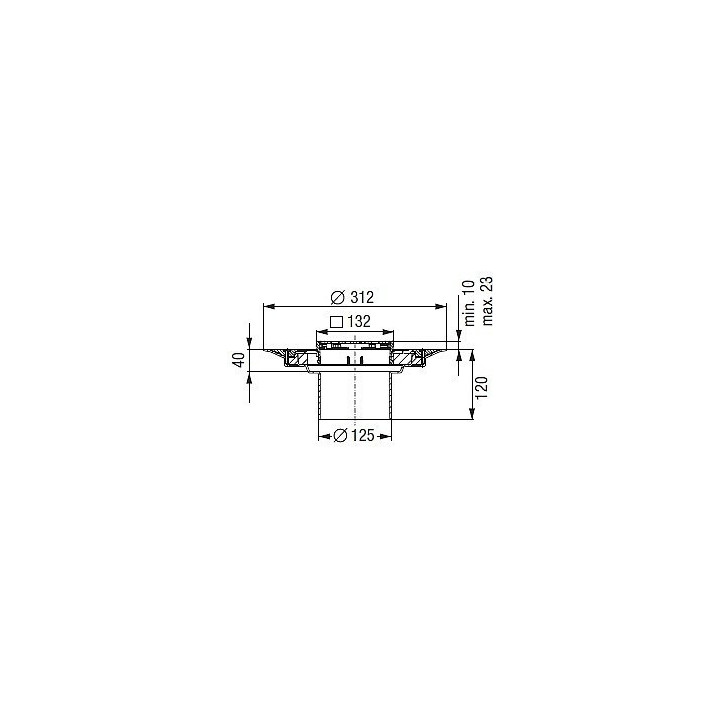 Kessel nasadka s mriežkou odpływową 120x120mm Variofix 4862- sanitbuy.pl