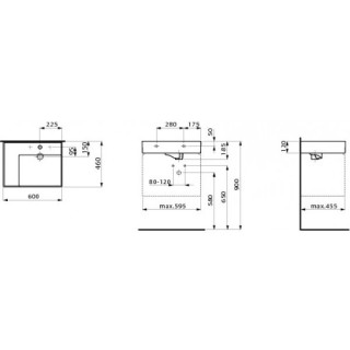 Umývadlo na stěnu 600 x 460 mm SaphirKeramik Laufen Kartell- sanitbuy.pl